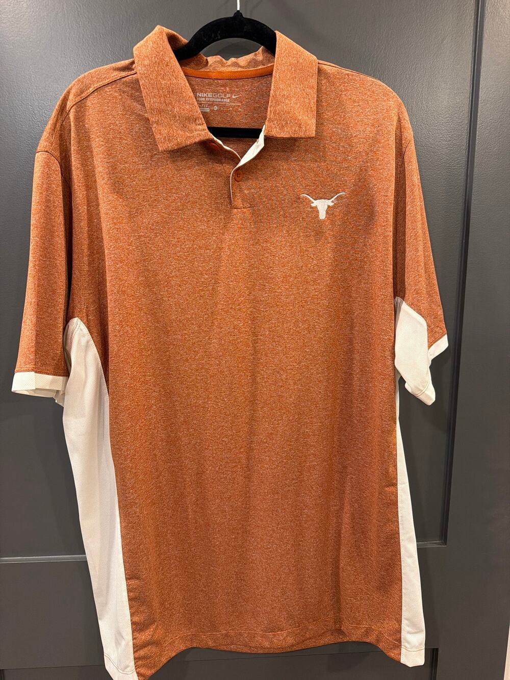 Nike Golf Texas Longhorns Polo Men XL Orange Dri-FIT Performance Shirt